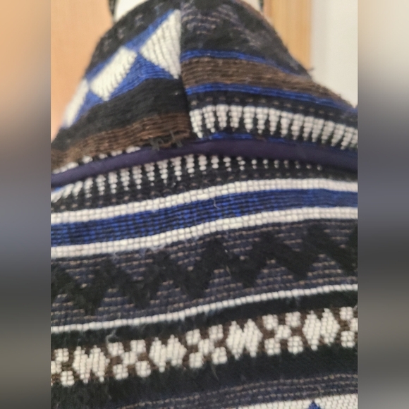 Blu Pepper Aztec Tribal Southwestern Geometric Print Woven Cardigan Jacket - Picture 5 of 5